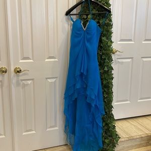 Ocean Blue Le Femme Formal High-Low Halter Dress
